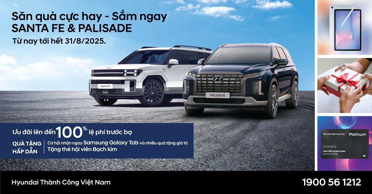 Khuyến mãi xe Hyundai Santa Fe và Palisade