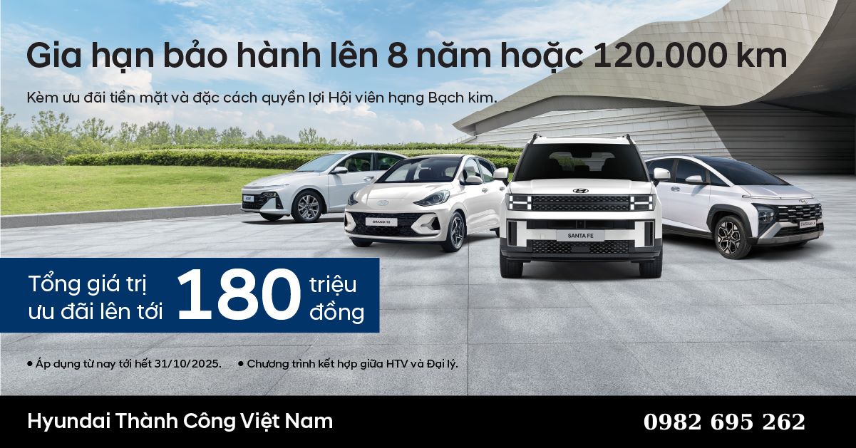 Hyundai Đông Đô ưu đãi bảo hành 8 năm – hỗ trợ tài chính 200 triệu đồng